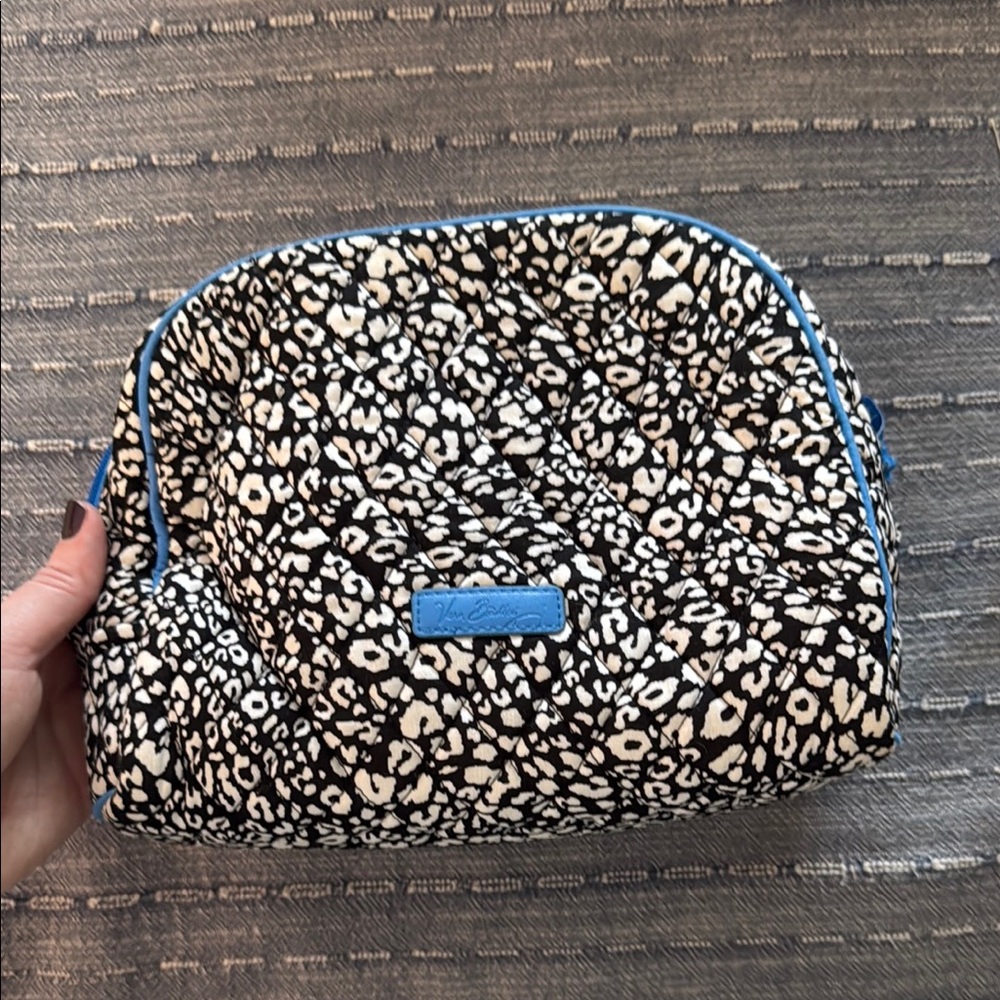 Vera Bradley Black and White Patterned Bag with Blue Accents